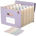 ABC life 26 Pockets Accordion File Organizer, Dusty Lavender