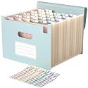 ABC life 26 Pockets Accordion File Organizer, Dusty Blue