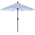 ABCCANOPY 9FT Patio Umbrella 8 Ribs Table Umbrella（Deep Navy Stripes）