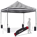 ABCCANOPY Patio Pop Up Canopy Tent 10x10 Commercial-Series(Strip Black)