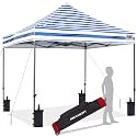 ABCCANOPY Patio Pop Up Canopy Tent 10x10 Commercial-Series(Strip Blue)