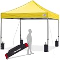 ABCCANOPY Pop Up Canopy - 8x8 Outdoor Patio Portable Canopy Tent Heavy Duty for Backyard and Deck with 4 SandBags(Black, 8x8)