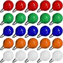 Abeja 25 Pack G40 Multicolor Ceramic Bulbs, G40 Globe Christmas Replacement Bulbs for Outdoor Patio String Lights, Vintage Round Christmas Light Bulbs, E12/C7 Candelabra Base, 5 Watt