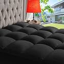 ABENE Queen Mattress Topper, Thick Pillow Top Mattress Pad, Black