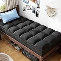 ABENE Twin XL Mattress Topper, Thick Pillow Top Mattress Pad, Black