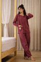 ABHIJEETGARMENT Women Solid Printed Maroon Top 
