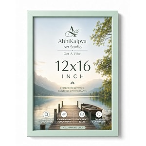 abhikalpya art studio 12x16 inch a3 size photo frame for wall  vertical amp horizontal wooden look picture frame for home dcor poster certificate artwork gallery wall set of 1 mint green