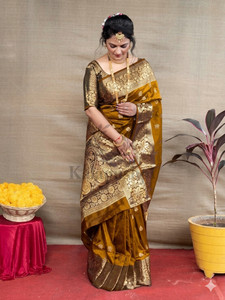 Abhilipsa Woven Banarasi Silk Blend Pure Silk