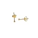 Abhooshan 925 Sterling Silver &amp; Gold Plated Piercing Ball Stud Earrings For Helix Cartilage Tragus Ear Lobe Multi Piercing | With Certificate of Authenticity