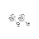 Abhooshan 925 Sterling Silver &amp; Gold Plated Piercing Ball Stud Earrings For Helix Cartilage Tragus Ear Lobe Multi Piercing | With Certificate of Authenticity
