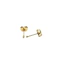 Abhooshan 925 Sterling Silver &amp; Gold Plated Piercing Ball Stud Earrings For Helix Cartilage Tragus Ear Lobe Multi Piercing | With Certificate of Authenticity