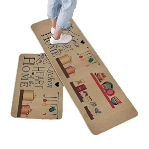kitchen mat kitchen rugs padded kitchen mats for floor anti fatigue mat kitchen rug set non-slip standing mat for kitchen office sink2 pieces ab-07
