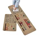 Kitchen Mat, Kitchen Rugs, Padded Kitchen Mats for Floor, Anti Fatigue Mat, Kitchen Rug Set, Non-Slip Standing Mat for Kitchen, Office, Sink(2 Pieces) (AB-07)