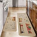Kitchen Mat Set of 2, Fall Kitchen Floor Mat, Non Slip Anti Fatigue Kitchen Mats for Floor Kitchen Runner Rug Set (AB-04)