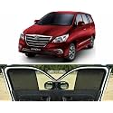Able 3D-FIX Type Car Non-Magnetic Sun Shade Curtains for Toyota INNOVA Old Set of 6 Pcs (2004 to 2014 Model)