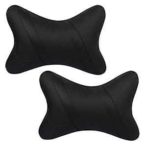 able classic cross neckrest necksupporters pillow black suitable for all cars set of 2 pcs