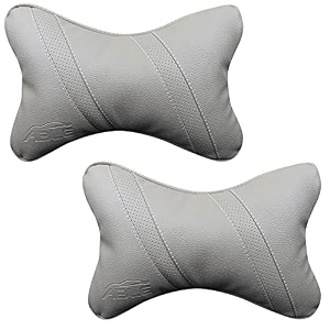 able classic cross neckrest necksupporters pillow grey suitable for all cars set of 2 pcs