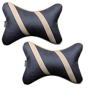 able classic cross neckrest necksupporters pillow black amp beige suitable for all cars set of 2 pcs