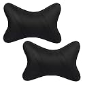 ABLE Classic Cross Neckrest Necksupporters Pillow Black Suitable for All Cars Set of 2 pcs