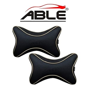able dolphin neckrest necksupporters pillow black amp beige suitable for all cars set of 2 pcs