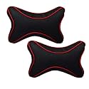 ABLE Dolphin Neckrest Necksupporters Pillow Black &amp; Red Suitable for All Cars Set of 2 pcs