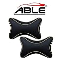 ABLE Dolphin Neckrest Necksupporters Pillow Black &amp; Beige Suitable for All Cars Set of 2 pcs