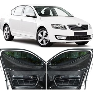 able dotnet car magnetic sun shade curtains with zipper for skoda octavia new set of 4 pcs 2013 to 2021 model