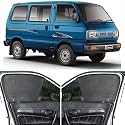 Able Dotnet Half Car Magnetic Sun Shade Curtains for Maruti Omni Set of 6 Pcs