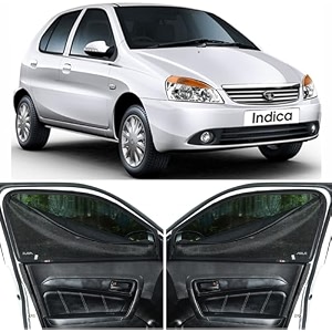 able elegant car magnetic sun shade curtains with zipper for tata indica set of 4 pcs