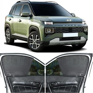 able elegant half car magnetic sun shade curtains for hyundai exter set of 4 pcs
