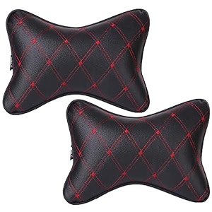 able elite neckrest necksupporters pillow black amp red suitable for all cars set of 2 pcs