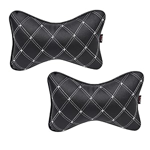 able elite neckrest necksupporters pillow black amp silver suitable for all cars set of 2 pcs