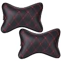 ABLE Elite Neckrest Necksupporters Pillow Black &amp; Red Suitable for All Cars Set of 2 pcs