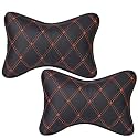 ABLE Elite Neckrest Necksupporters Pillow Black &amp; Tan Suitable for All Cars Set of 2 pcs