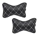 ABLE Elite Neckrest Necksupporters Pillow Black &amp; Silver Suitable for All Cars Set of 2 pcs
