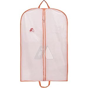 able garment cover sherwani cover bridal garment cover lehenga cover and cloths bags with zipper pvc fabric and orange colour pipeen edge x-large size 140 x 60 cm pack of 205