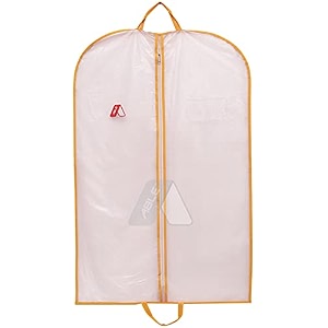 able garment cover sherwani cover bridal garment cover lehenga cover and cloths bags with zipper pvc fabric and yellow colour pipeen edge x-large size 140 x 60 cm pack of 1