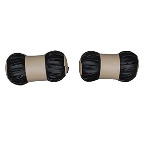 able premium make round car neck cushionneck pillow black amp beige suitable for all cars set of 2 pcs