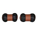 ABLE Premium Make Round Car Neck Cushion/Neck Pillow Black &amp; Tan Suitable for All Cars Set of 2 Pcs