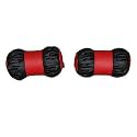 ABLE Premium Make Round Car Neck Cushion/Neck Pillow Black &amp; Red Suitable for All Cars Set of 2 Pcs