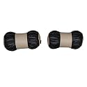 ABLE Premium Make Round Car Neck Cushion/Neck Pillow Black &amp; Beige Suitable for All Cars Set of 2 Pcs