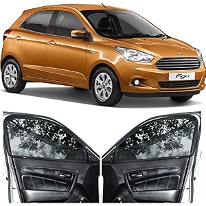 able sporty car magnetic sun shade curtains with zipper for ford figo new type-ii set of 4 pcs 2015 to till now model