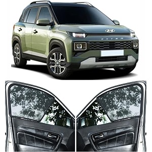able sporty half car magnetic sun shade curtains for hyundai exter set of 4 pcs