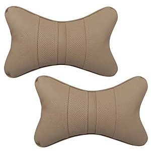 able sporty neckrest necksupporters pillow beige suitable for all cars set of 2 pcs