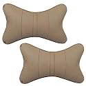 ABLE Sporty Neckrest Necksupporters Pillow Beige Suitable for All Cars Set of 2 pcs