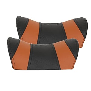 able u-shape pu-foam neckrest necksupporters pillow black amp tan suitable for all cars set of 2 pcs