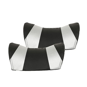 able u-shape pu-foam neckrest necksupporters pillow black amp silver suitable for all cars set of 2 pcs