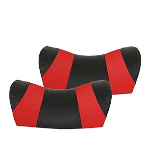 able u-shape pu-foam neckrest necksupporters pillow black amp red suitable for all cars set of 2 pcs