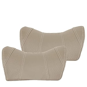 able u-shape pu-foam neckrest necksupporters pillow grey suitable for all cars set of 2 pcs