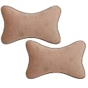 ABLE Classic Cross Neckrest Necksupporters Pillow Beige Suitable for All Cars Set of 2 pcs